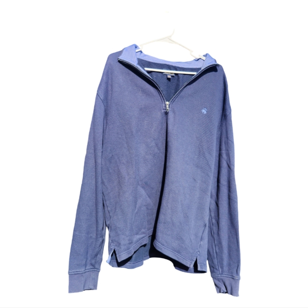 Brooks Brothers Blue Half Zip Pullover with Mock Neck